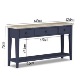 Statement Furniture Florence Large Console Table - Navy Blue - thumbnail 5