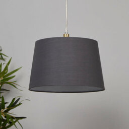 Lighting Collection Charcoal Loom Tapered Fabric Drum Pendant Light Shade
