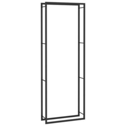 Vidaxl Firewood Rack Matt Black 80X28X222 Cm Steel Firewood Racks - thumbnail 1