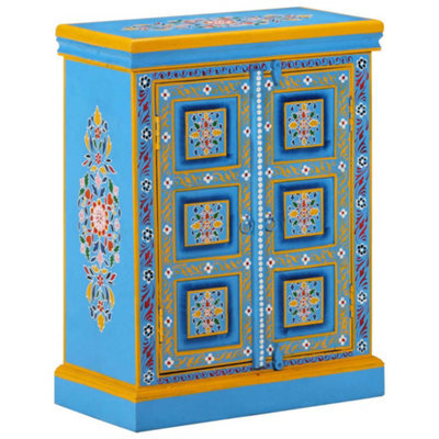 Vidaxl Sideboard Solid Mango Wood Turquoise Hand Painted - image 1