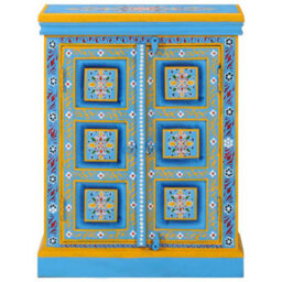 Vidaxl Sideboard Solid Mango Wood Turquoise Hand Painted - thumbnail 2