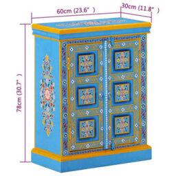 Vidaxl Sideboard Solid Mango Wood Turquoise Hand Painted - thumbnail 3