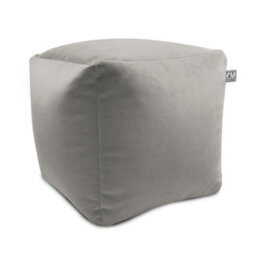 rucomfy Beanbags Rucomfy Velvet Cube Bean Bag Pouffe - Pebble Soft Stylish Comfortable Footstool - thumbnail 2