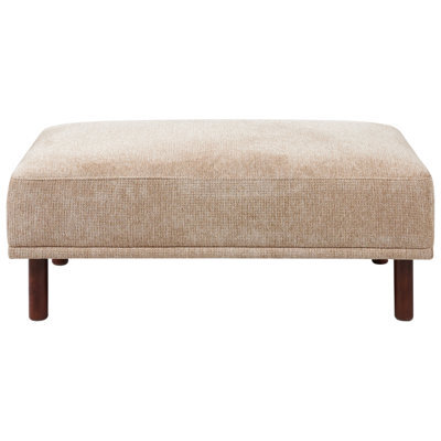 Wyld And Coco Luxehome Beige Water-Repellent Ottoman Footstool With Eucalyptus Legs, 112 X 67 X 44 Cm - image 1