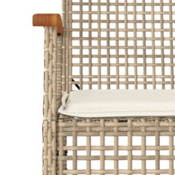 Berkfield 5 Piece Garden Dining Set With Cushions Beige Poly Rattan - thumbnail 5