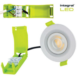 Integral LED Fire Rated Led Downlights 65mm Ip65 600Lm 5W 3000K Dimmable - Satin (4 Pack) - thumbnail 3