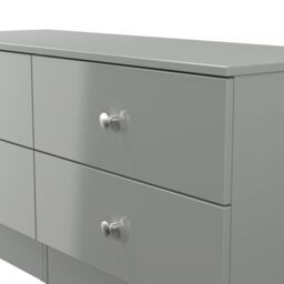 Yarmouth Ready Assembled Matt Grey No Effect 4 Drawer Chest (H)495mm (W)1100mm (D)390mm - thumbnail 3