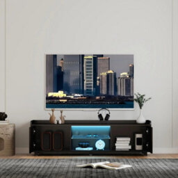 Black 140Cm Tv Stand Rgb Led High Gloss - thumbnail 1