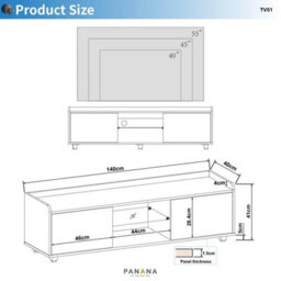 Black 140Cm Tv Stand Rgb Led High Gloss - thumbnail 2
