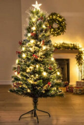 Christmas Tree World The 5Ft/150Cm Frosted Led Pine Fibre Optic Tree - thumbnail 1
