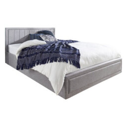 Aspire Castleton Grey Linen Quilted Headboard Ottoman Bed, Size Single - thumbnail 6