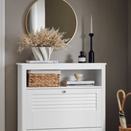 Sobuy Fsr152-W, Hallway Shoe Cabinet Shoe Rack Shoe Storage Cupboard Organizer,white,w80Xd25Xh108 - thumbnail 4