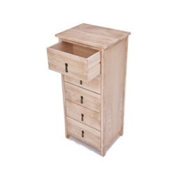Cabinet Bits Portofino 5 Drawer Narrow Chest Of Drawers Drop Brass Handle - thumbnail 4