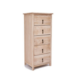 Cabinet Bits Portofino 5 Drawer Narrow Chest Of Drawers Drop Brass Handle - thumbnail 2