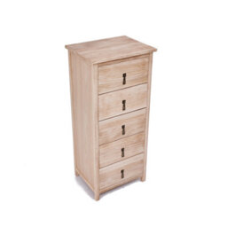 Cabinet Bits Portofino 5 Drawer Narrow Chest Of Drawers Drop Brass Handle - thumbnail 3