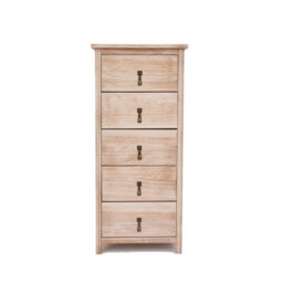 Cabinet Bits Portofino 5 Drawer Narrow Chest Of Drawers Drop Brass Handle - thumbnail 1