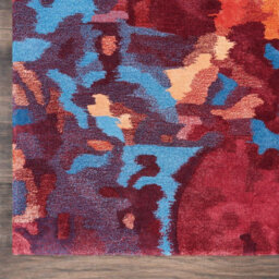 Blue Flame Wool Optical/ (3D) Handmade Luxurious Modern Rug Easy To Clean Living Room And Bedroom-168Cm X 226Cm - thumbnail 7