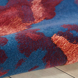 Blue Flame Wool Optical/ (3D) Handmade Luxurious Modern Rug Easy To Clean Living Room And Bedroom-168Cm X 226Cm - thumbnail 6
