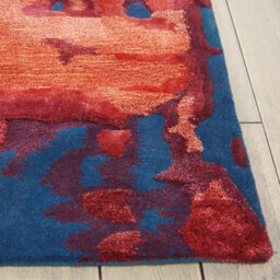 Blue Flame Wool Optical/ (3D) Handmade Luxurious Modern Rug Easy To Clean Living Room And Bedroom-168Cm X 226Cm - thumbnail 5