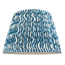 Luminosa Lighting Luminosa Higgledy Gloss Marlin Blue Paint Floor Lamp With Marlin Blue Fabric Ripple Shade 40Cm E27 - thumbnail 7