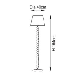 Luminosa Lighting Luminosa Higgledy Gloss Marlin Blue Paint Floor Lamp With Marlin Blue Fabric Ripple Shade 40Cm E27 - thumbnail 8