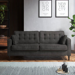 Furnishings For Less UK Eden Graphite Chenille Fabric 3 Piece Sofa Suite 3 Seater And 2 Armchairs - thumbnail 3