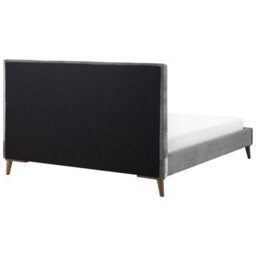 Beliani Bed Velvet Bayonne 180 X 200 Cm (Eu Super King) Light Grey - thumbnail 6