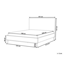 Beliani Bed Velvet Bayonne 180 X 200 Cm (Eu Super King) Light Grey - thumbnail 3