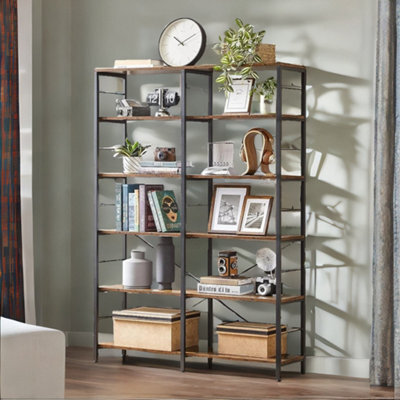 Rafaelo Mobilia 6 Tier Industrial Bookcase Large - image 1