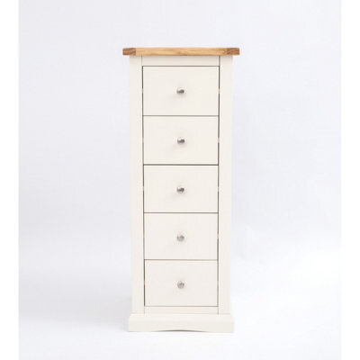 Cabinet Bits Castelli 5 Drawer Narrow Chest Of Drawers Chrome Knob - image 1