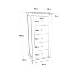 Cabinet Bits Castelli 5 Drawer Narrow Chest Of Drawers Chrome Knob - thumbnail 8