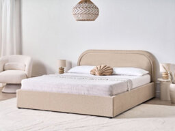 Beliani Ottoman Bed Boucle Quillien 160 X 200 Cm (Eu King Size) Beige - thumbnail 2