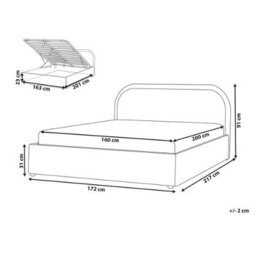 Beliani Ottoman Bed Boucle Quillien 160 X 200 Cm (Eu King Size) Beige - thumbnail 3