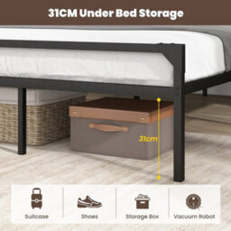 Industrial Double Size Bed Frame Metal Platform Bed With 9 Support Legs - thumbnail 5