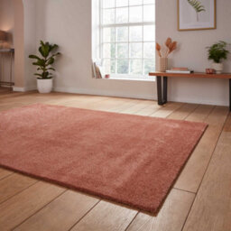 Terracotta Plain Shaggy Modern Rug Easy To Clean Dining Room-120Cm X 170Cm - thumbnail 2