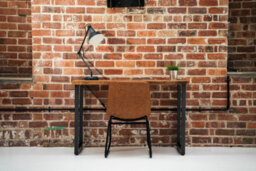 Solid Wood Industrial Office Desk - W140 X D60 X H75Cm - Dark Oak - Rustic - thumbnail 2