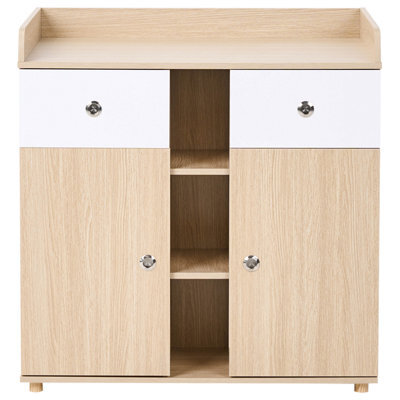 Wyld And Coco Nurserynest Changing Table Dresser Light Brown With Shelves And Drawers, W90 X D69 X H90Cm - image 1