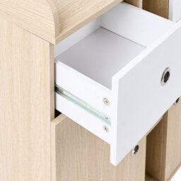 Wyld And Coco Nurserynest Changing Table Dresser Light Brown With Shelves And Drawers, W90 X D69 X H90Cm - thumbnail 8