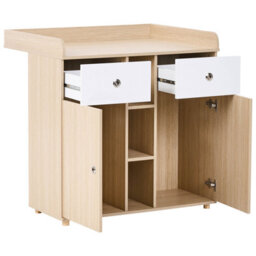 Wyld And Coco Nurserynest Changing Table Dresser Light Brown With Shelves And Drawers, W90 X D69 X H90Cm - thumbnail 5
