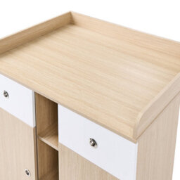 Wyld And Coco Nurserynest Changing Table Dresser Light Brown With Shelves And Drawers, W90 X D69 X H90Cm - thumbnail 7