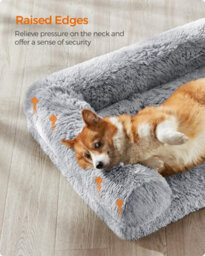 Songmics Fluffyhug Dog Couch, Spacious Bed For Mid-Sized Pets, Eggshell Foam Mattress With Removable Cover, Grey Ombré - thumbnail 3