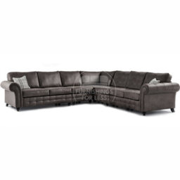 Furnishings For Less UK Oakland Charcoal Chesterfield 7 Seater L Shape Large Corner Sofa - thumbnail 1