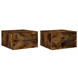 Berkfield Durable Wall-Mounted Bedside Cabinets 2 Pcs Smoked Oak 35X35X20 Cm - thumbnail 1
