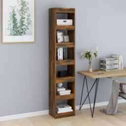 Vidaxl Book Cabinet/room Divider Smoked Oak 40X30X198 Cm Book Cabinets - thumbnail 3