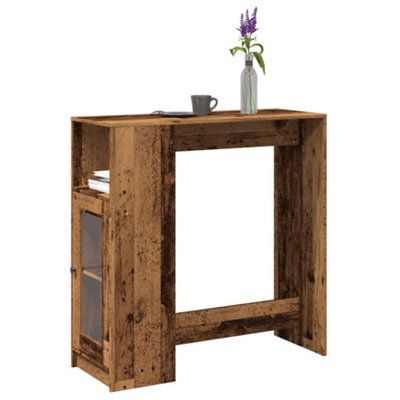 Berkfield Bar Table With Racks Old Wood 101X40X103.5 Cm Engineered Wood - image 1