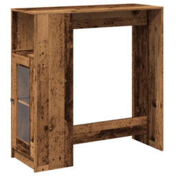 Berkfield Bar Table With Racks Old Wood 101X40X103.5 Cm Engineered Wood - thumbnail 2