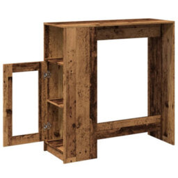 Berkfield Bar Table With Racks Old Wood 101X40X103.5 Cm Engineered Wood - thumbnail 5