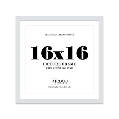 "16X16"" Light Grey Picture Frame - 16X16"" Square Frame With 15X15"" Mount For 16X16""/15X15"" Pictures Moderrn Style Thin Edge, 1 Pack" - image 1