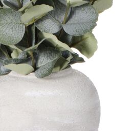 43Cm Euculyptus Pot With Artificial Plant In Grey Rustic Ceramic Vase - thumbnail 2