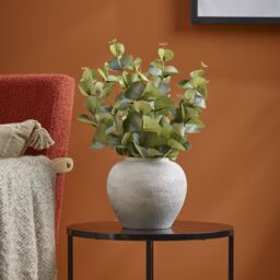 43Cm Euculyptus Pot With Artificial Plant In Grey Rustic Ceramic Vase - thumbnail 5
